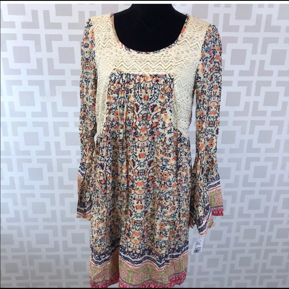 Allison Brittney Dress Floral Boho Long Sleeve